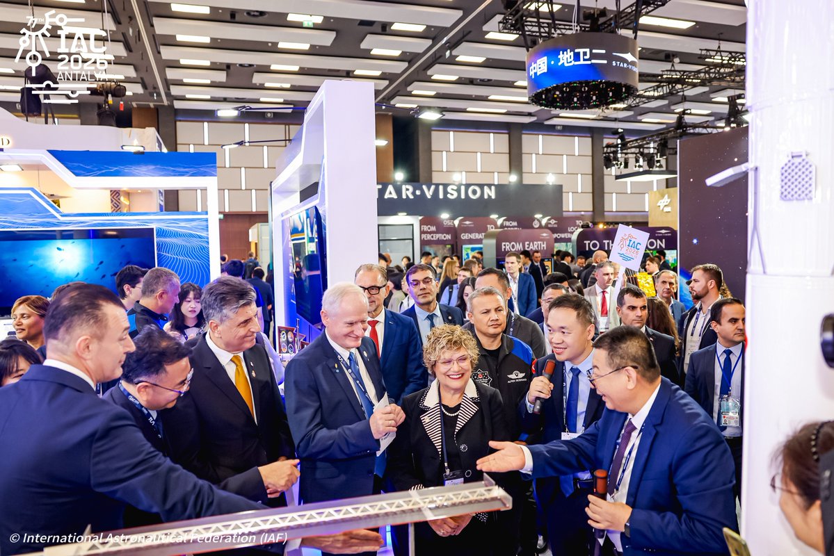 iafastro's tweet photo. Reflecting on a successful first day at IAC 2026 in Antalya! ✨
Day 1 brought together leaders, researchers, and industry partners, young professionals from across the global space sector, kicking off the Congress!🚀

Thank you to all delegates, exhibitors, and speakers for contributing to a strong start. We look forward to delving deeper into Plenaries, Technical Sessions, and Exhibition insights throughout Day 2!
#IAC2026