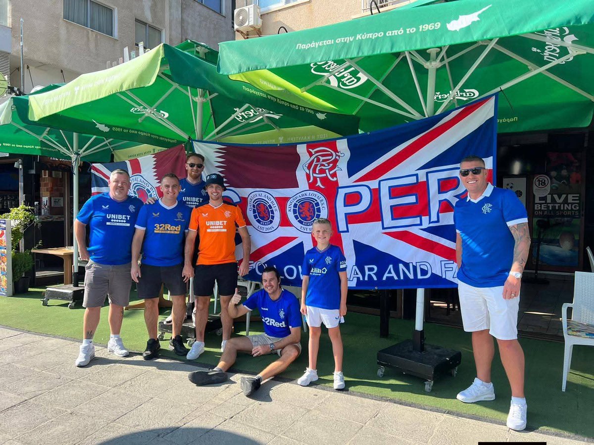 LucasLacassie's tweet photo. #OnThisDay in 2023 Rangers fans at Limassol
#Gers #AwayDays #AwayFans #EuropaLeague #UEL https://t.co/BCZ9vLctgI