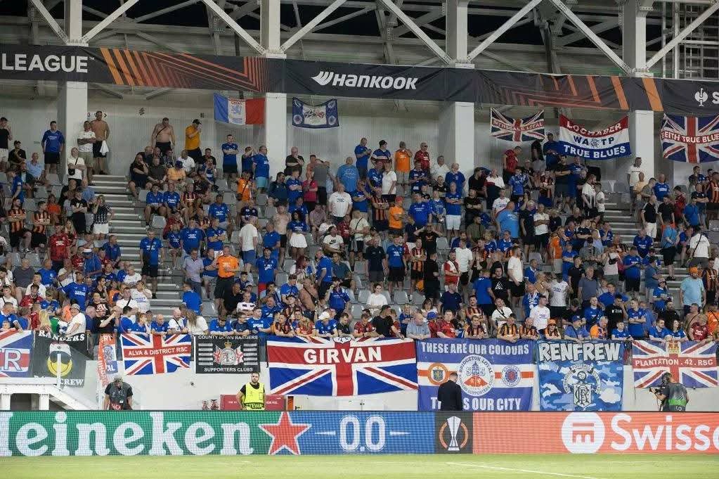 LucasLacassie's tweet photo. #OnThisDay in 2023 Rangers fans at Limassol
#Gers #AwayDays #AwayFans #EuropaLeague #UEL https://t.co/BCZ9vLctgI