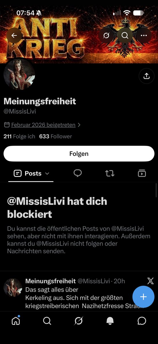 whocare_01's tweet photo. @MissisLivi @BaumannProf @JT_Voermann kam mit der meinungsfreiheit nicht zurecht… 😂 https://t.co/6clnWzqHUq