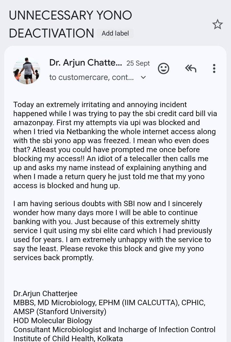 doc_chatterji's tweet photo. No reply to multiple emails...no reply to tweets...i mean what you guys are even doing @TheOfficialSBI !!! Someone can atleast call!!! The #YONO app is freezed over a week now and I am facing extreme difficulties in transacting...do you even care about your customers??
#sbi https://t.co/zXH3uDo9i7