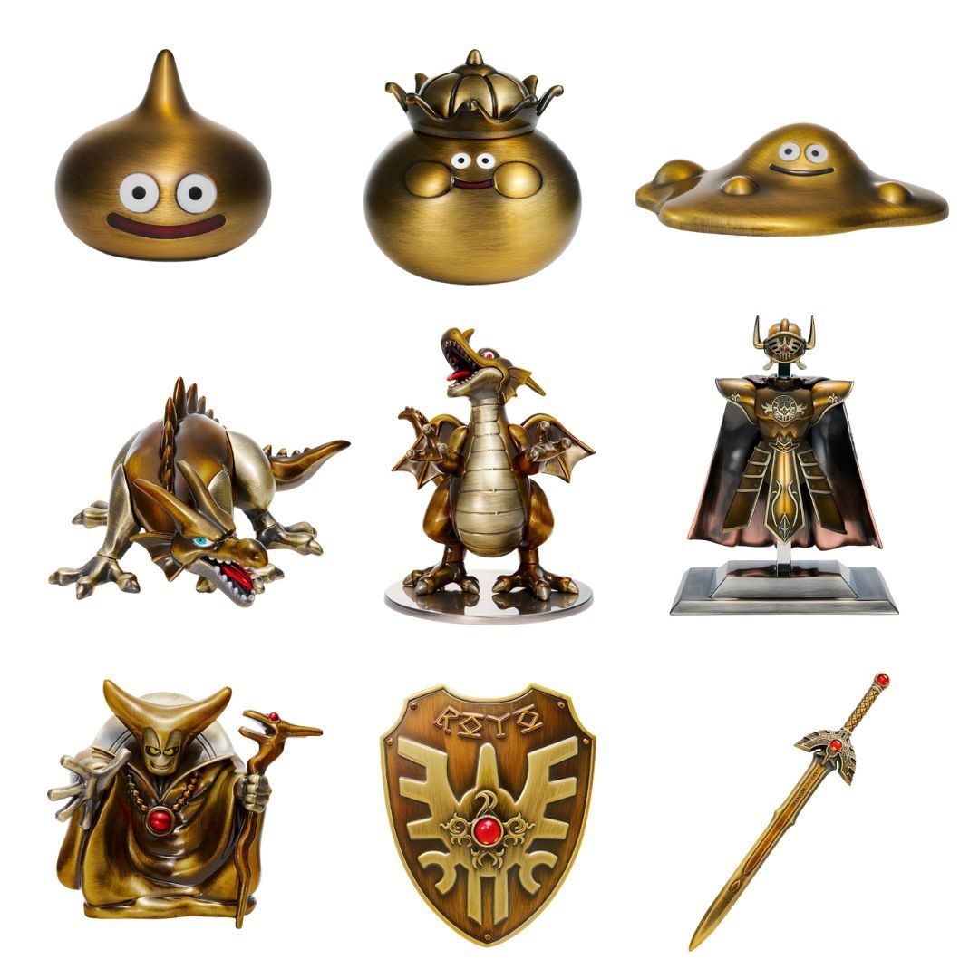 mecchaJP's tweet photo. ⚔️🔥 Slime. Sword. Shield. LEGENDARY. 
Metallic Monsters Gallery 40th Anniversary Version ✨ Figure Slime, Dragon, Sword of Erdrick &amp; Shield ✨ Check them out at the link below!
🛑 https://t.co/ggHKAxlFLl

#DragonQuest #DQ40th #DQ #Slime https://t.co/0Kc28zGRhG