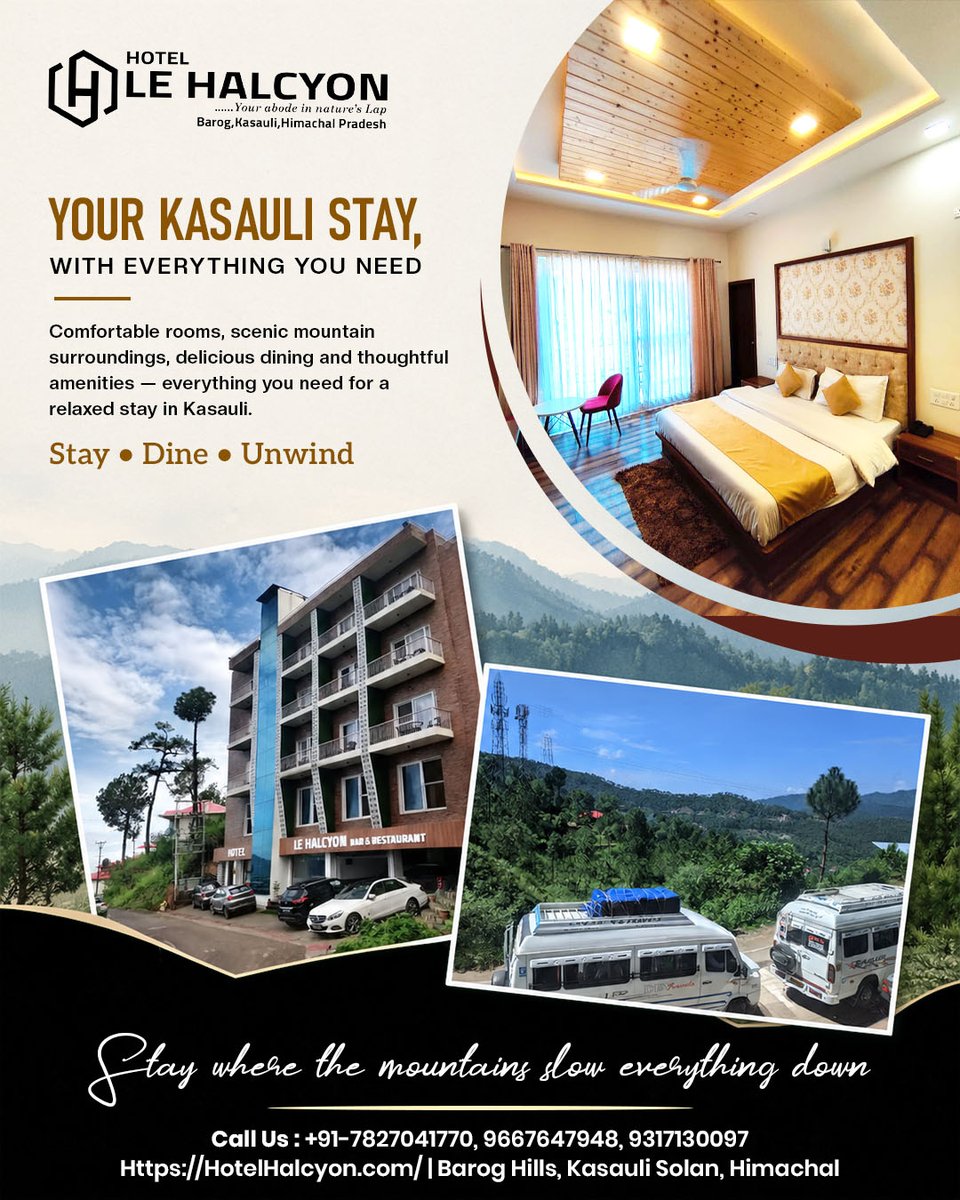 HotelHalcyon's tweet photo. 🏨🛏️Imagine cozy rooms, refreshing mountain views, delicious food, and peaceful vibes all in one place! 🛏️🍽️

🌄🏡Welcome to Hotel Le Halcyon, Kasauli — where the mountains slow you down😌❤️

#HotelLeHalcyon #KasauliDiaries #KasauliHills #MountainGetaway #TravelIndia https://t.co/Hbypylfxo0