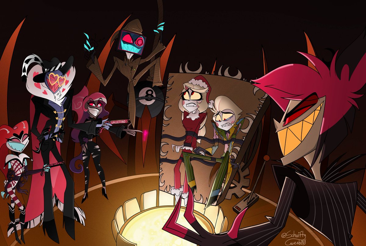 Schwiftyw3ab00's tweet photo. Hazbin hotel meets nightmare before christmas!
#hazbinhotel #nightmarebeforechristmas #fyp #radioapple📻🍎 #fanart https://t.co/DKHJJaASK0