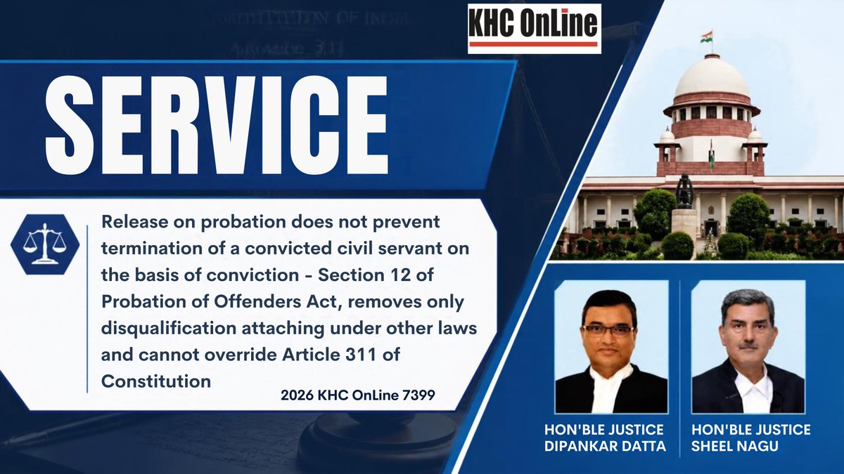 khconline1's tweet photo. #ServiceLaw #CivilServant #ProbationOfOffendersAct #Article311 #TerminationOfService #Conviction #ConstitutionalLaw #Section12 #LegalPrecedent https://t.co/KcPCwYdFGX