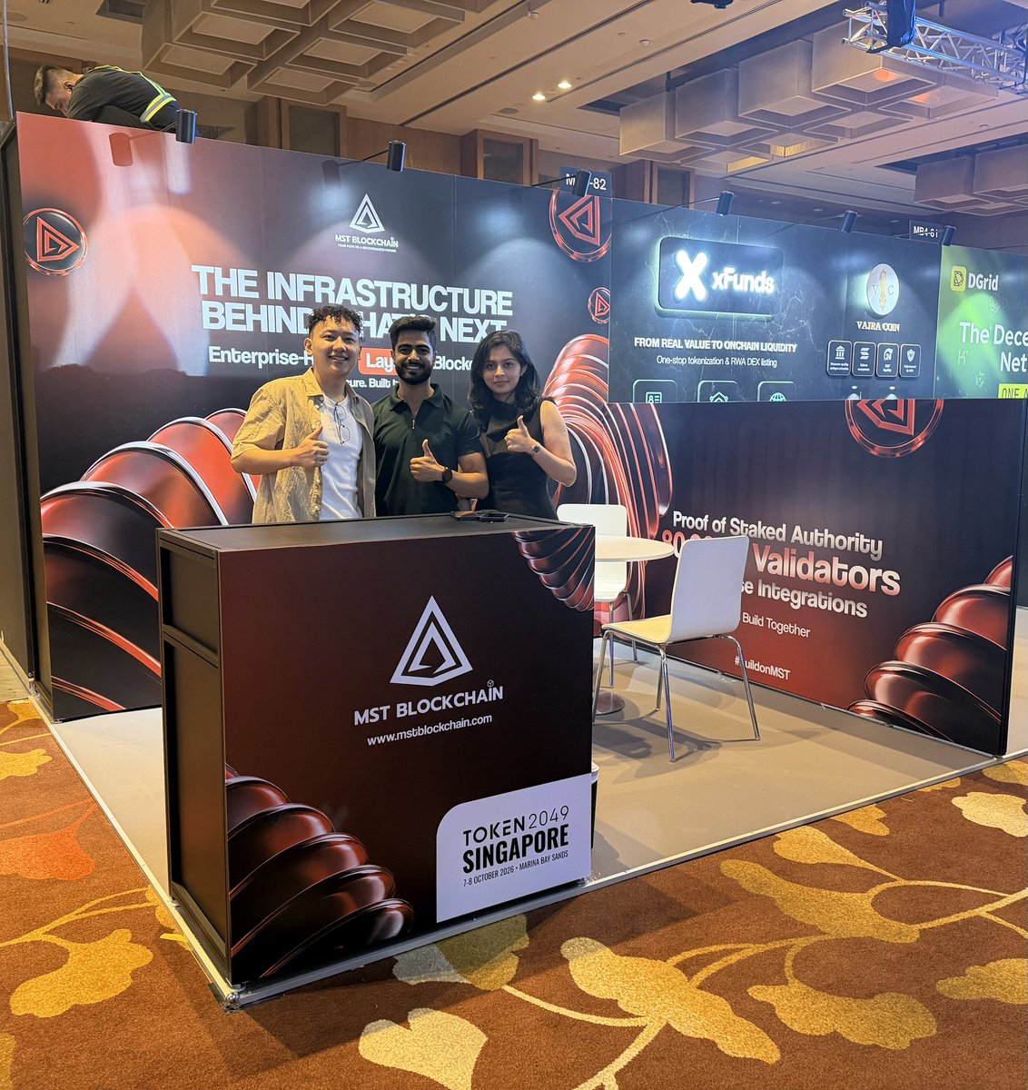 MSTBlockchainHQ's tweet photo. @MSTBlockchainHQ is all set for @token2049! 

Meet us Tomorrow at booth MB4-82.

Looking forward to meet you all 🇸🇬

#Token2049 https://t.co/WUaVLTiize