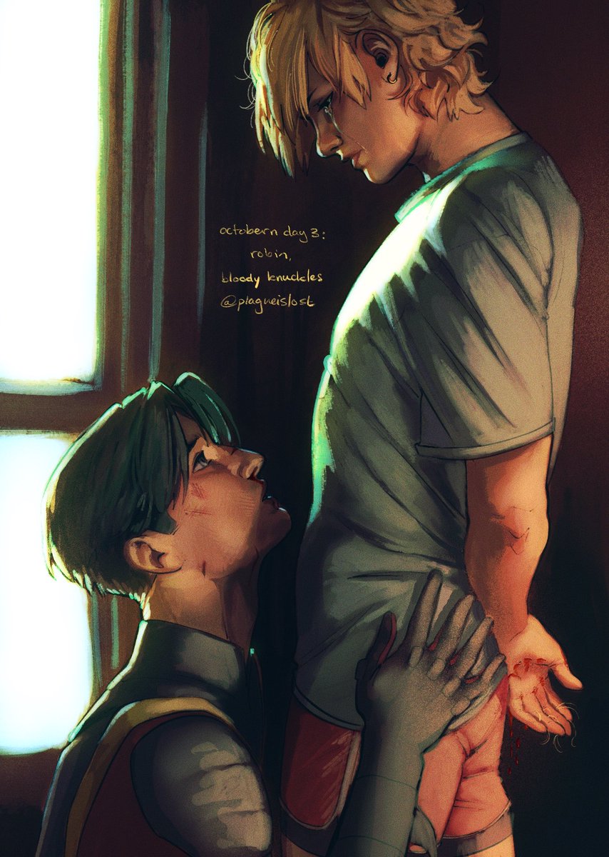 plagueislost's tweet photo. bernard dowd week 2: robin, bloody knuckles
#bernarddowd #timdrake #timbern https://t.co/CtfMXHKJBU