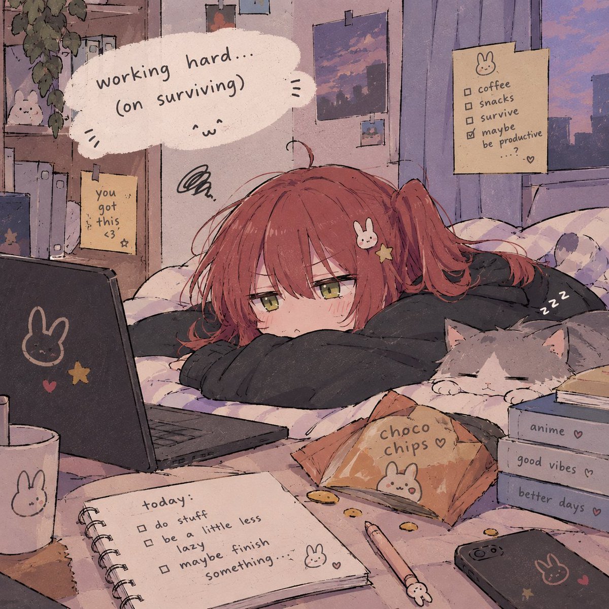 jordanrieder8's tweet photo. productivity left the chat 😭💤
#cozyvibes #relatable #animevibes #latenight https://t.co/ISo23dJZgy
