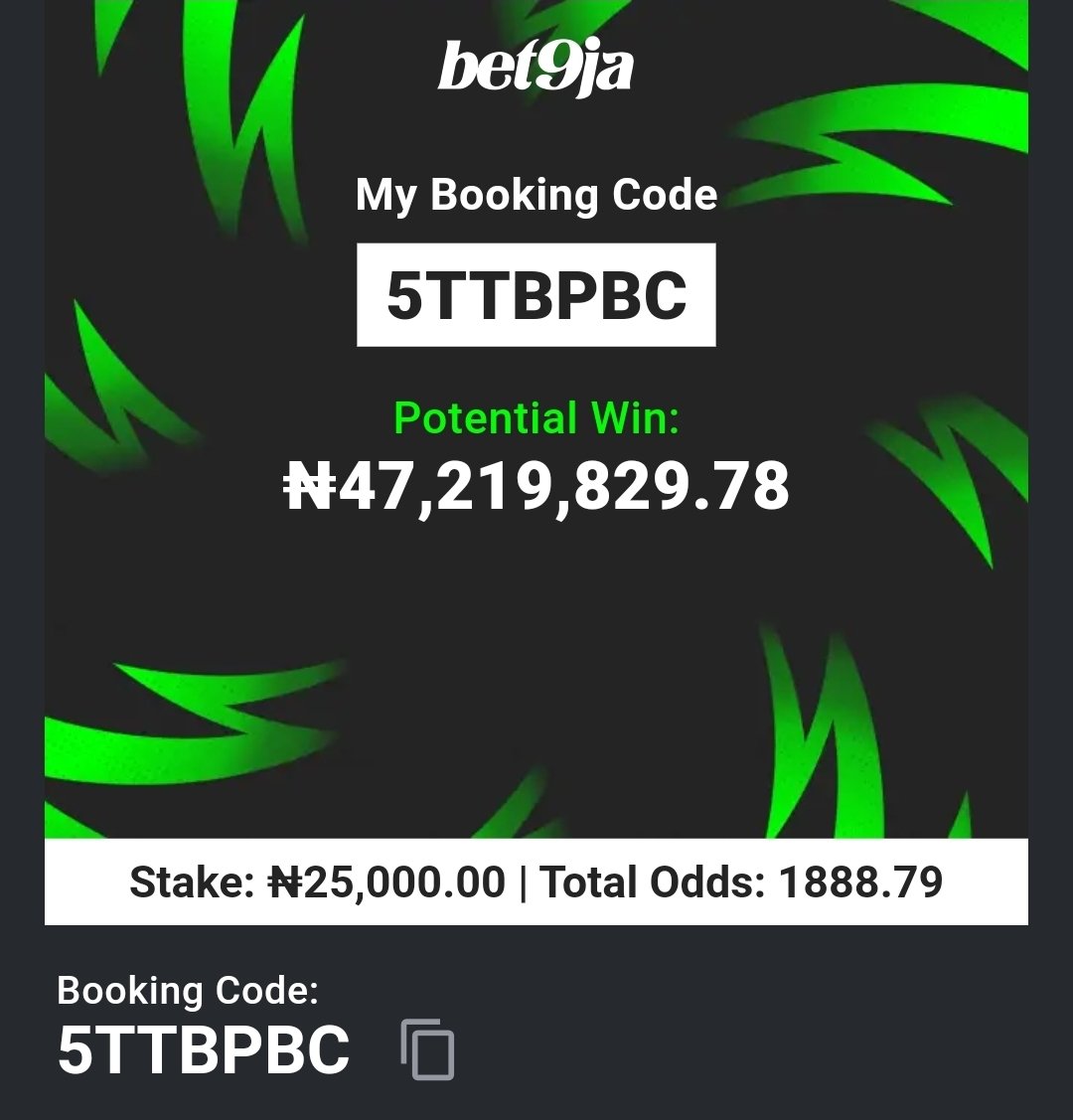 lekan_mark's tweet photo. 5TTBPBC   7/7 💥  Early kickoff 💪 

#Bet9jaCode https://t.co/AJQnLZjzfT