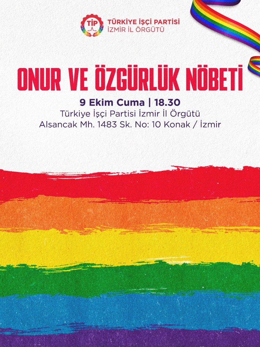 tipizmiril's tweet photo. LGBTİ+’ların maruz bırakıldığı şiddet, hak ihlalleri ve ayrımcılığa karşı sesimizi yükseltiyoruz. 

LGBTi+’ların eşit yurttaşlık talebi bir ayrıcalık değil, evrensel bir hak talebidir.

Tüm dostlarımızı 9 Ekim Cuma 18.30’da nöbetimize dayanışmaya bekliyoruz. https://t.co/vCPOZIVz5Z