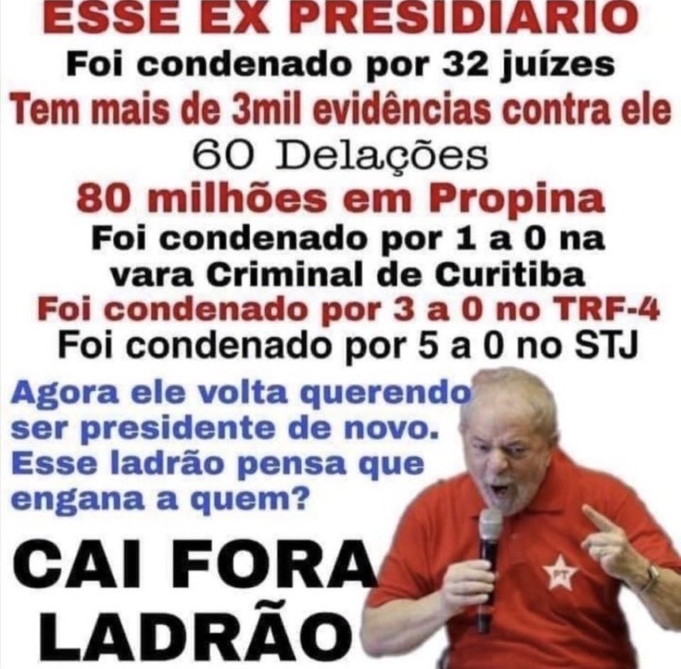 RCRON8's tweet photo. @Liliberdade1 @Aleandr43805301 #LulaNaCadeia https://t.co/DAK7RE3xDY