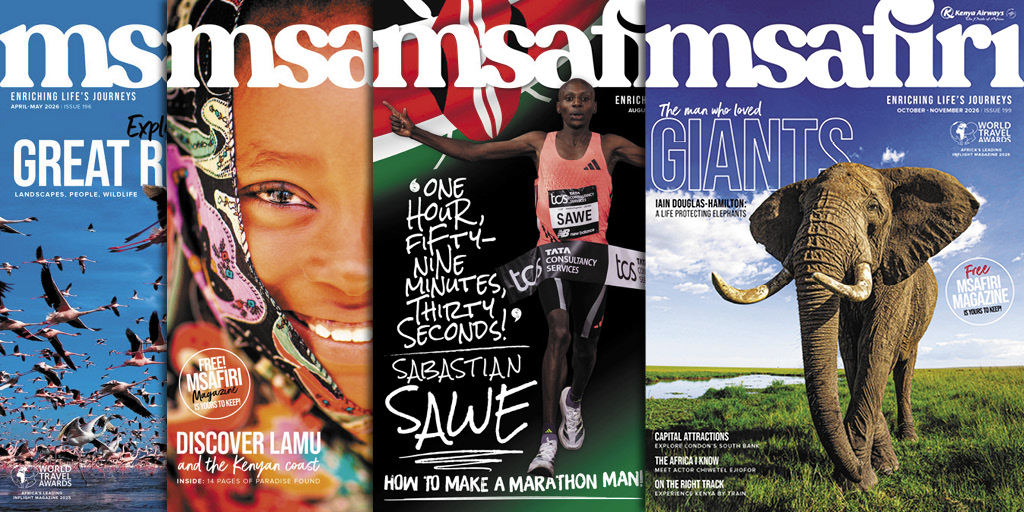 KenyaAirways's tweet photo. In the October-November issue of msafiri, we travel across Kenya by train and along London’s South Bank, meet actor Chiwetel Ejiofor, celebrate the legacy of elephant conservationist Iain Douglas-Hamilton and much more. https://t.co/L0B6DI4gqo! #msafirimagazine #ThePrideOfAfrica https://t.co/KVLpvyxZcR