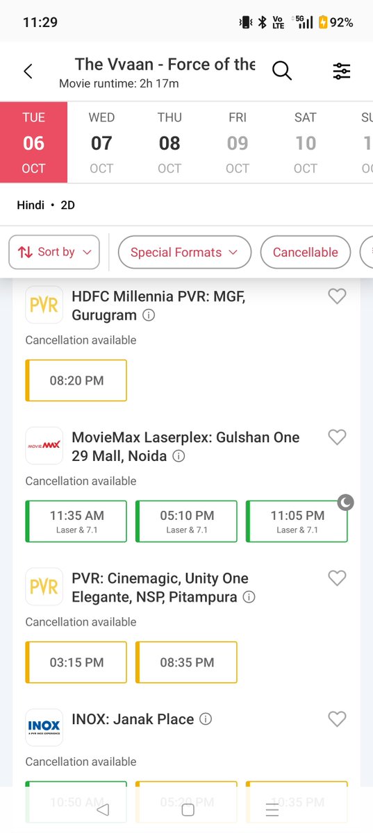 Sidfanworld's tweet photo. #THEVVAAN is Roaring again in Delhi &amp; NCR on Tuesday despite limited shows 🐯🔥🔱 

@SidMalhotra @balajimotionpic @TheViralFever 

#SidharthMalhotra https://t.co/bU9HHUPMvo