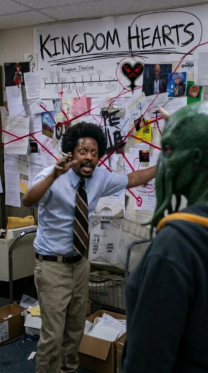 BlueOctopus89's tweet photo. @Sheepsidian trying to explain Kingdom Hearts lore to @HAmorata https://t.co/NZVtTlTmpN