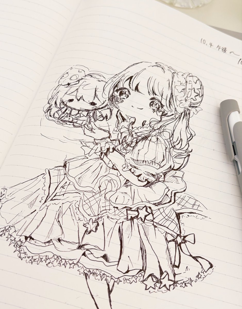 pen_am751's tweet photo. お写真可愛すぎたから描いてみた🎨
ボールペンしか手元にないから検査の合間に
#ぺんふぁんあーと
#sketchぺんた https://t.co/GZTU0Tv90U