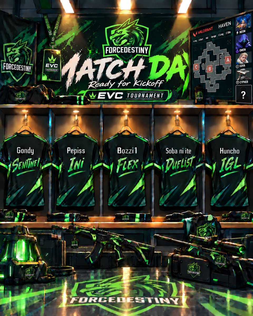 ForceDestinyES's tweet photo. TODAY IS MATCH DAY!

We're playing in the EVC tournament at The Surge #14.

We'll know today's matchups in a few hours.

Built Different, Destined Greater. 🐉 https://t.co/QOd3XbQG6k
