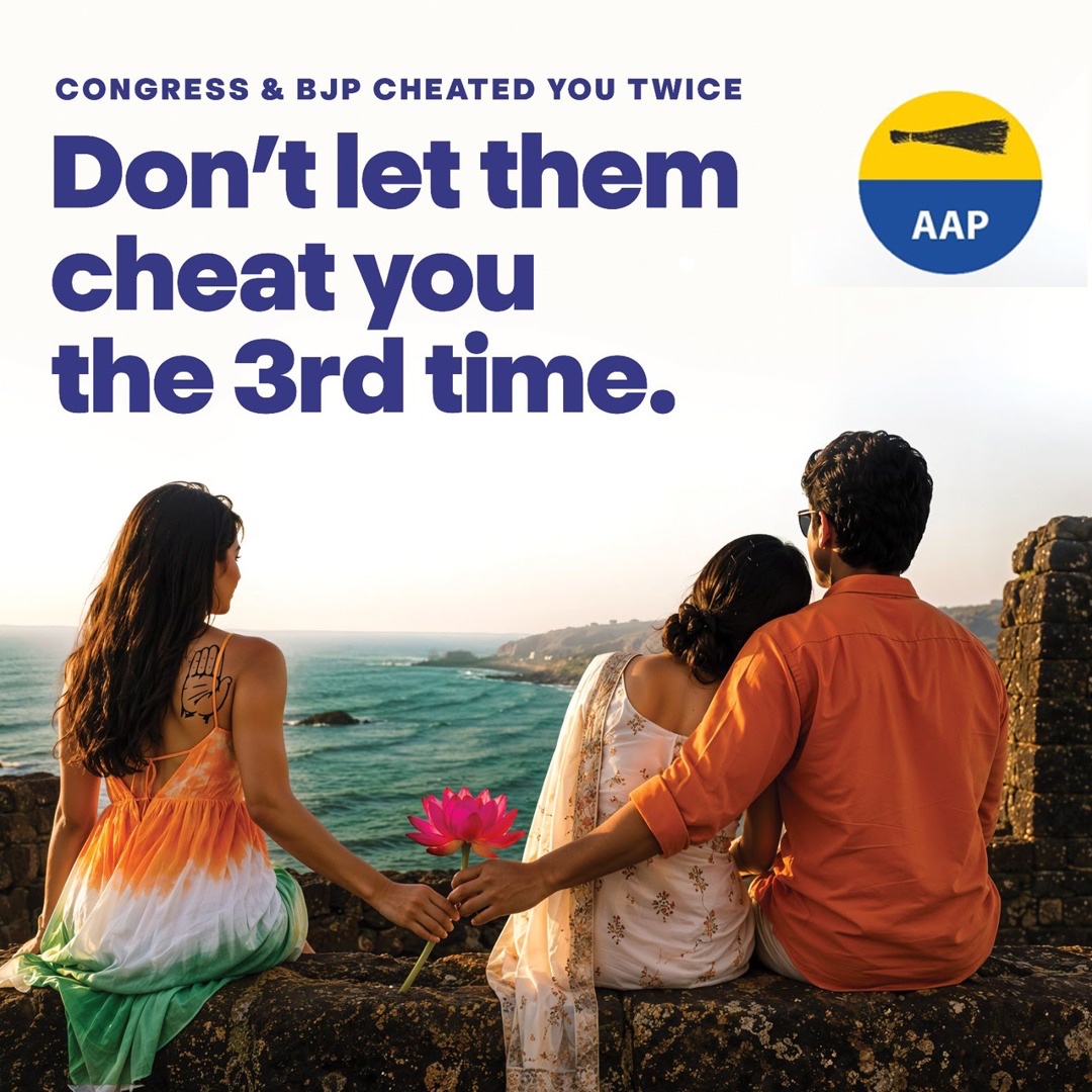 AAPGoa's tweet photo. We Stand With The People Of Goa &amp; Not With The BJP-Congress Joint Venture! https://t.co/DY6fI714BC