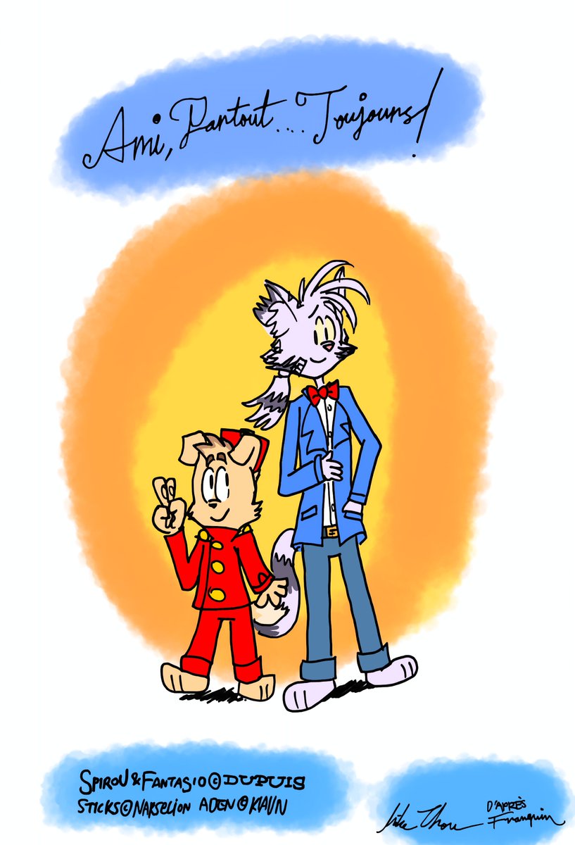 MikeZho36202911's tweet photo. @NaKs_001 @derideal 
Ami Partout Toujours! (coloeur)
#spirou #Zoantero #derideal https://t.co/G5ALUiWUYT