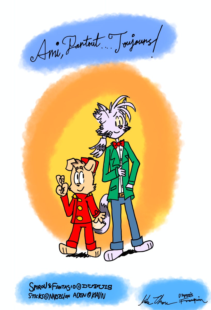 MikeZho36202911's tweet photo. @NaKs_001 @derideal 
Ami Partout Toujours! (coloeur)
#spirou #Zoantero #derideal https://t.co/G5ALUiWUYT