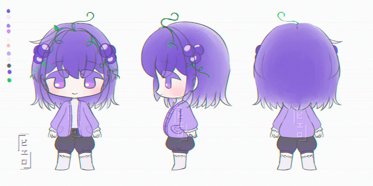 Pieropierrot0's tweet photo. I made a turnaround sheet for this Grape Girl. 🍇💜

#artmoots #digitalart #oc #illustration https://t.co/UQGLE2vwOz