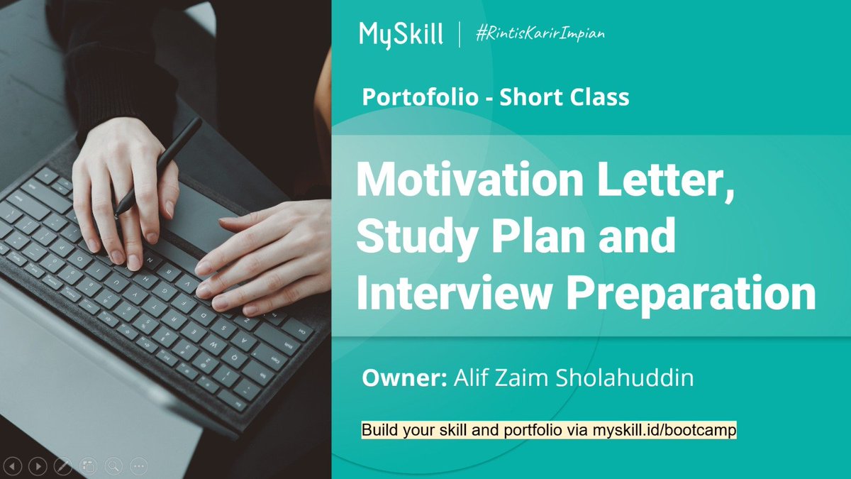 lif_zaim's tweet photo. Ikut short class Motivation Letter, Study Plan &amp; Interview Preparation di @myskill_id bareng Kak Alif Zaim Sholahuddin. Ternyata nulis motivation letter itu bukan soal pamer prestasi, tapi soal nemuin "why" kita. Tinggal lanjut ke "how"-nya. 🎓

#learnatmyskill #RintisKarirImpian https://t.co/cF9LvgiBB8