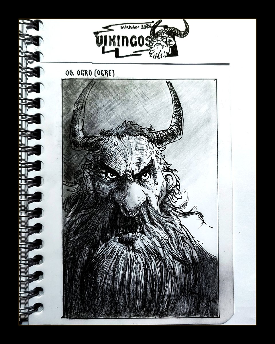 artysmedia's tweet photo. 06 · Ogro (OGRE)
#Dibujo #Ilustración #Micron #Sketchbook #Storytelling #drawing #characterdesign #inktober #micron #practicedrawing #arte #doodles #inktober2026 #viking #vikingo #ogro #ogre https://t.co/hfSkSZBY2k