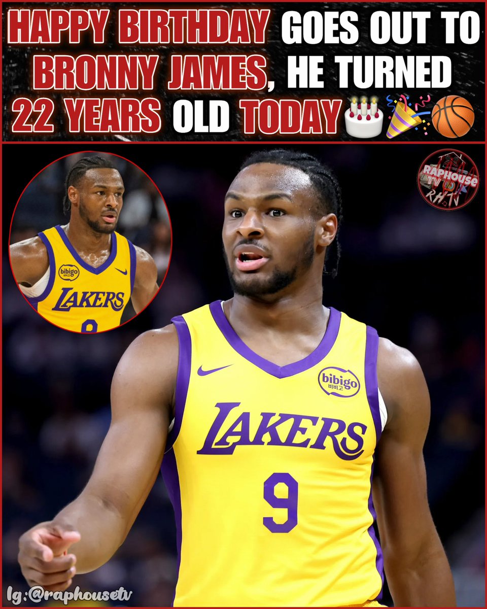 raphousetv2's tweet photo. Happy Birthday Goes Out To Bronny James, He Turned 22 Years Old Today.🥳🎈 https://t.co/zjXlZUlz9M