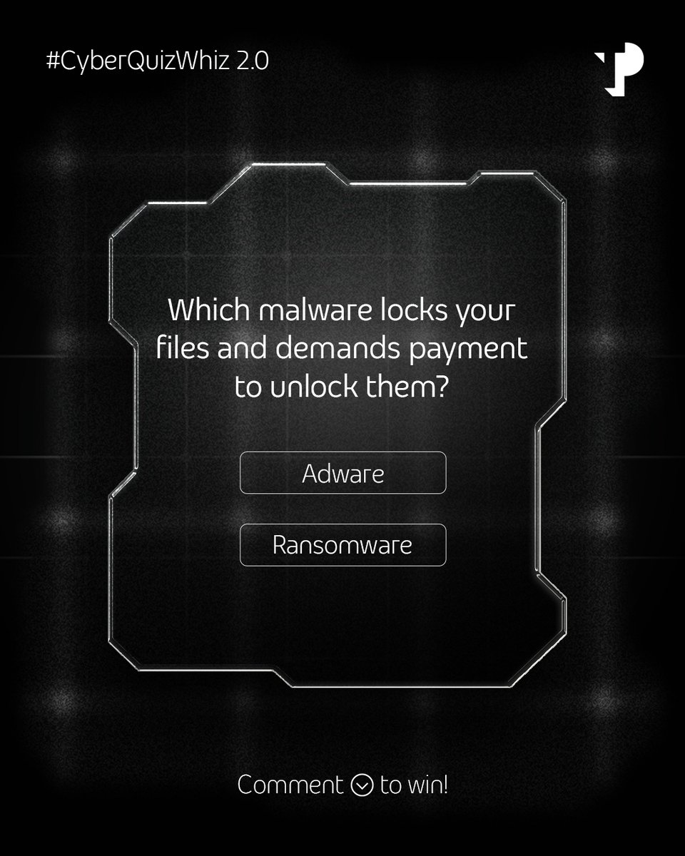 WeAreTPinIndia's tweet photo. Think you're safe online? Prove it. 
#CyberQuizWhiz 2.0 is live, and this round's fact might surprise you. Answer it right and you're in the running for ₹1,000 in vouchers, this round and every round this month.
1️⃣ Follow @wearetpinindia
2️⃣ Like, share & comment before the next post drops
3️⃣ Use #CyberQuizWhiz #TPIndia
4️⃣ Tag @WeAreTPinIndia + 3 friends
5️⃣ Repeat with new tags for more entries

Your answer goes in the comments. 👇
#TPIndia #CyberQuizWhiz #ContestAlert
