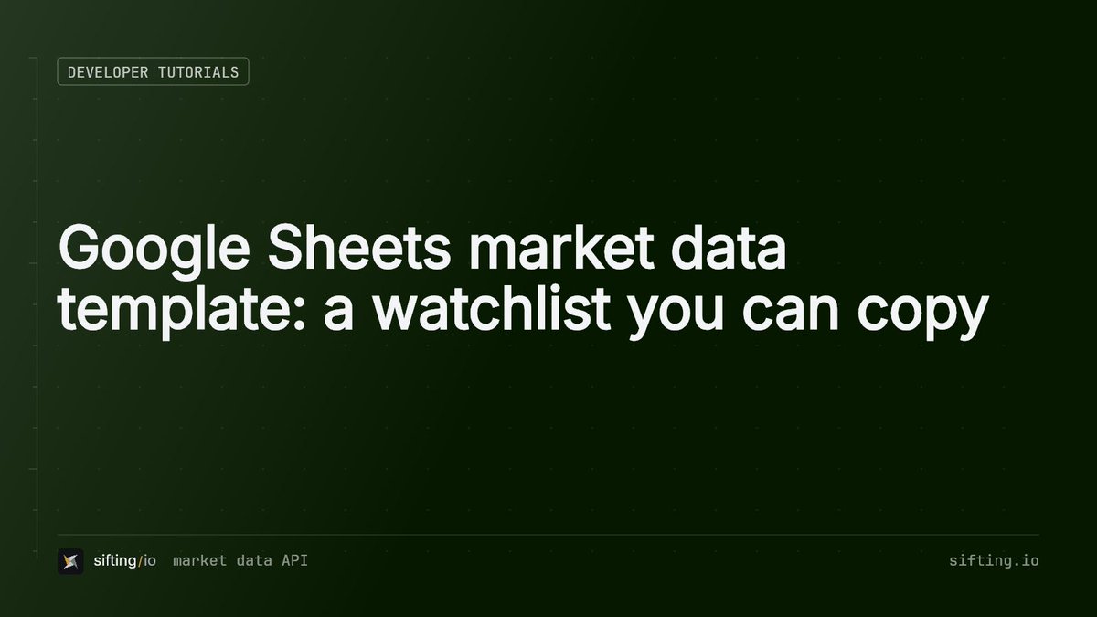 SiftingIO's tweet photo. Google Sheets market data template: copy one watchlist for stocks, crypto, forex and commodities. Refresh from the menu.

https://t.co/pOoYyfYFkr

#googlesheets #marketdata https://t.co/3gk5te3FF8