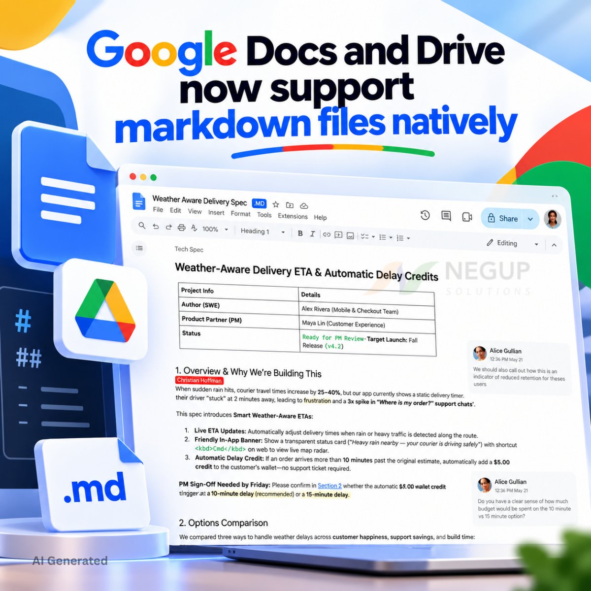 NegupSolutions's tweet photo. 📝💻 Google Docs & Drive now support Markdown files natively! 🚀 A useful update for developers, writers, and anyone working with structured text. ⚡
#Google #GoogleDocs #GoogleDrive #Markdown #Productivity #TechUpdate #Technology #GoogleWorkspace https://t.co/uB7xwt8YIz