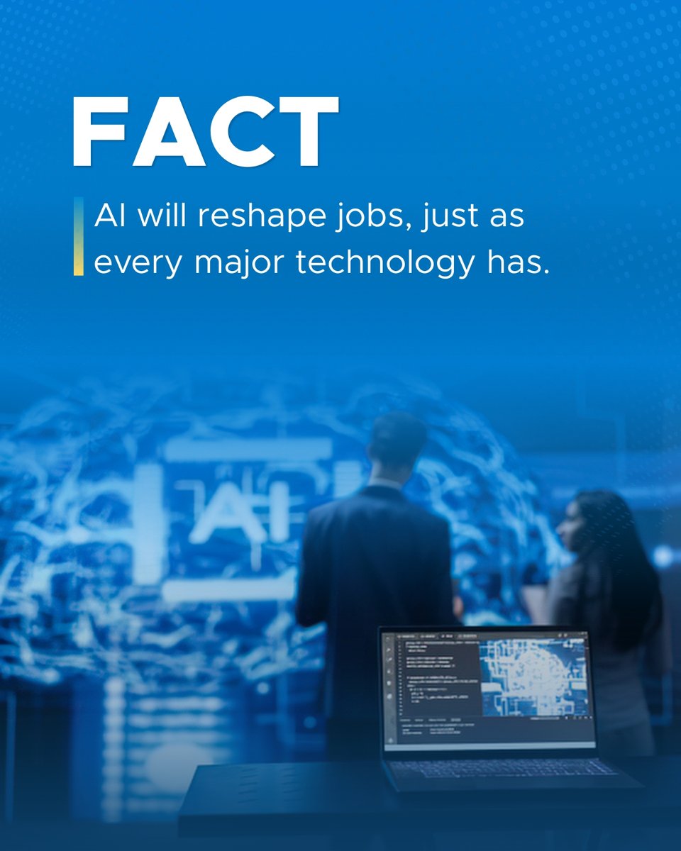 AltenIndia's tweet photo. “AI will take all our jobs.” ❌ Myth. Technology reshapes work and creates new opportunities. The real advantage goes to those who learn to work with AI. What skill are you building this year? Explore roles: https://t.co/NQBLBKOF7Y #AIMythVsFact #ALTENIndia #ALTEN #FutureOfWork https://t.co/yNpPWMoC1v