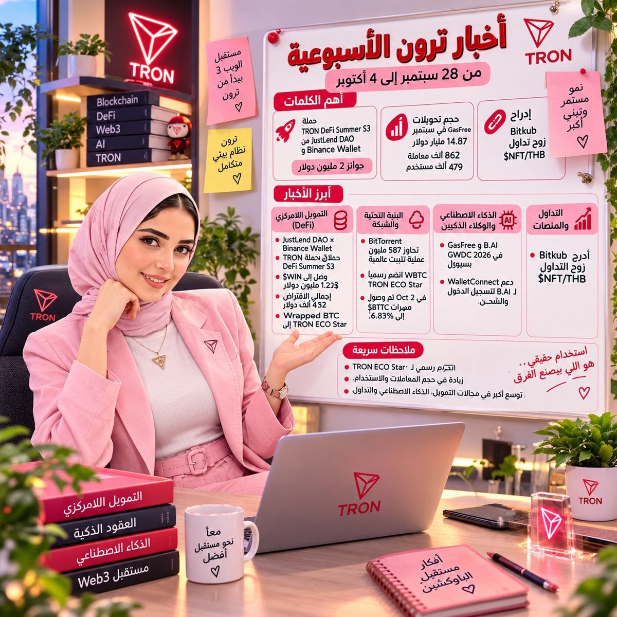 LOGYBTC's tweet photo. 1/ بصراحة أنا دخلت أراجع أخبار TRON الأسبوع اللي فات وأنا متوقعة أخلص بسرعة.

بس كل ما أفتح خبر، ألاقي حاجة تانية حصلت.

وفي الآخر لقيت نفسي بقول، هو إيه اللي حصل الأسبوع ده بالظبط؟ 😂

خليني أحكيلك اللي لفت نظري 👇

#TRON
#TGF
#TRONGlobalFriends
@TronDao_AR 
@trondao 
@justinsuntron