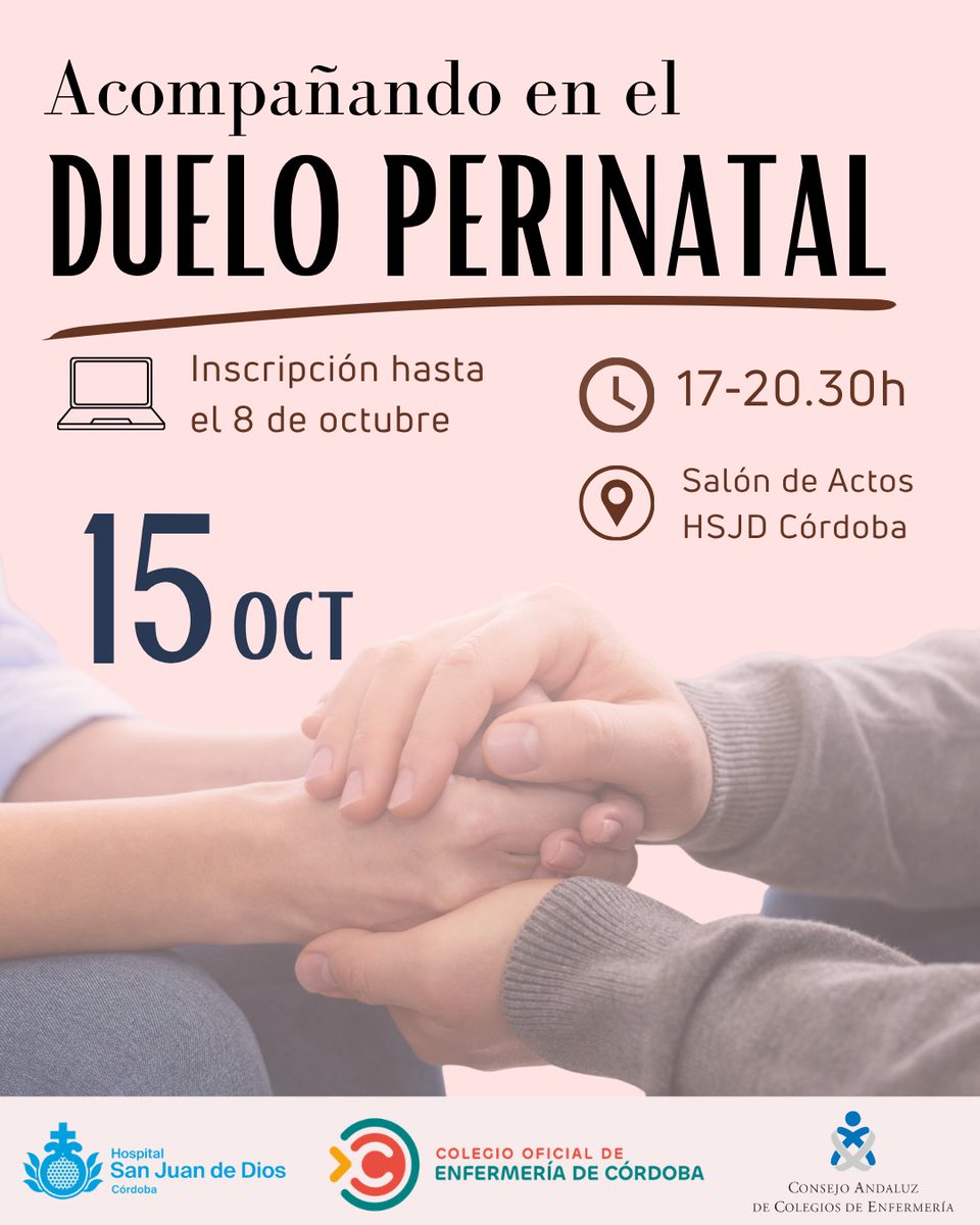 COECordoba's tweet photo. ⏰ Últimas 48 horas para inscribirse en la Jornada en torno al duelo perinatal, organizada por el grupo de trabajo de las matronas del @COECordoba . Abierta a todos los cordobeses bajo inscripción previa gratuita. Inscríbete aquí: https://t.co/VPOLRCOdDC https://t.co/K9eUCBM6kd