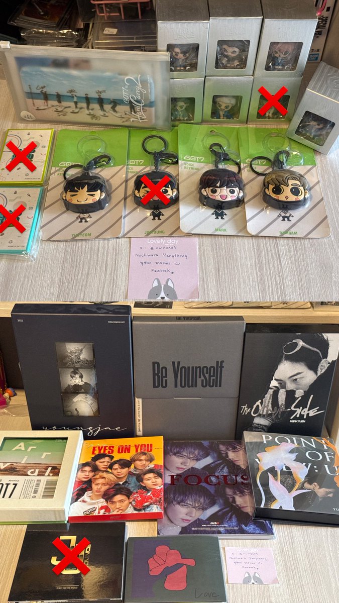NWR2309's tweet photo. ซื้อครบ 300 แถมการ์ด อฟช 1 ใบ
Welcome kit = 350
บั้ม Be Youself = 350
บั้ม the other side = 350
บั้ม Arrival = 200
บั้ม Eyes on you = 200
บั้ม Focus = 200
บั้ม point of view  =200
บั้ม abandoned love เจบี = 200
ค่าส่ง +50 ,นัดรับเมกะบางนาได้
#ตลาดนัดอากาเซ่ #got7 https://t.co/elcDJnKipG