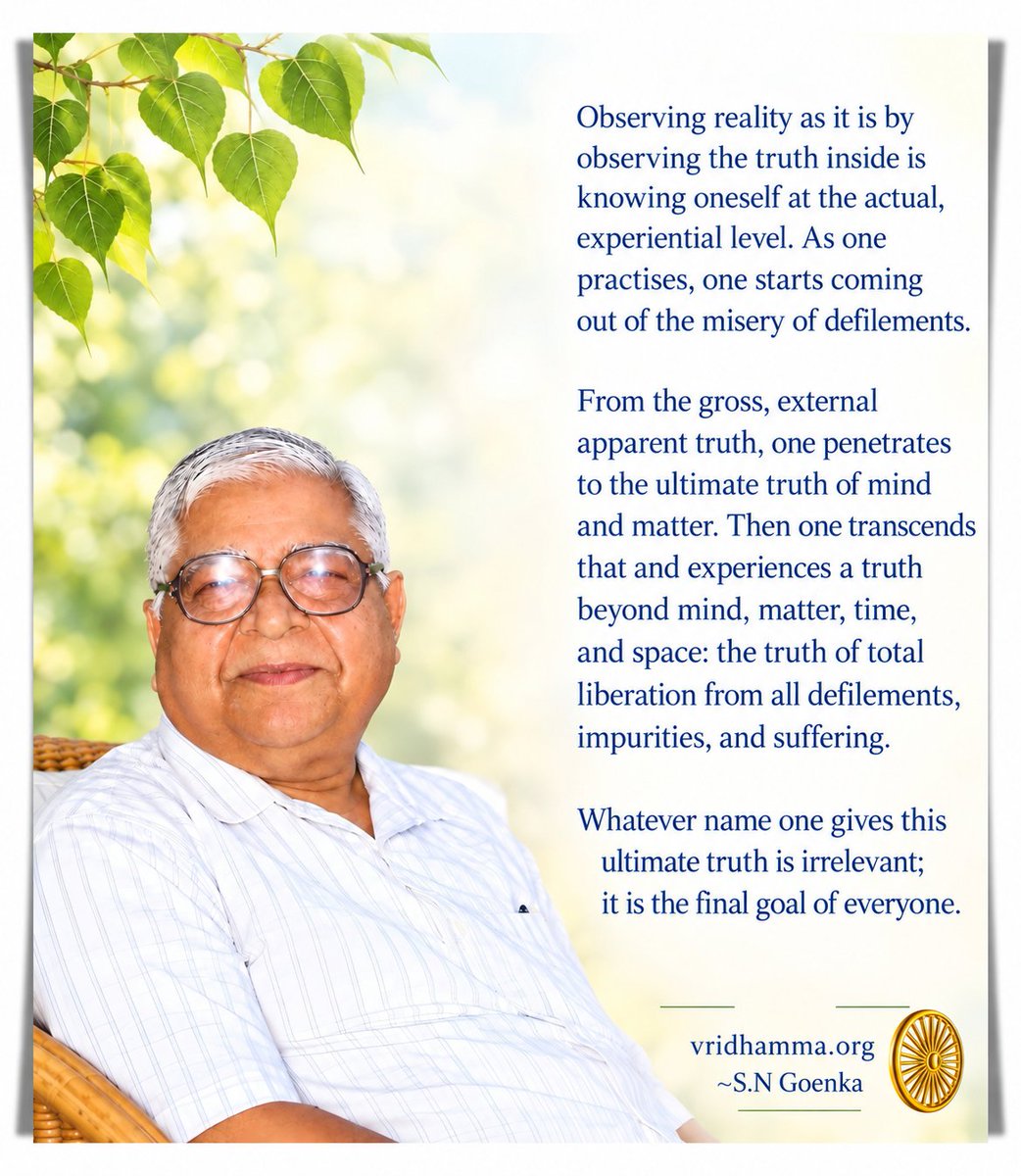 VipassanaOrg's tweet photo. https://t.co/2y3dvfGY8x Links available in Bio.
#Buddha #Dhamma #Sangha #Vipassana #Meditation #SayagyiUBaKhin #SNGoenka #buddhateachings #enlightenment #peace #metta #mettabhavana #meditatedaily #mindfulness #meditate #meditationpractice #spirituality #compassion #lovingkindness https://t.co/C0ELGrBBb1