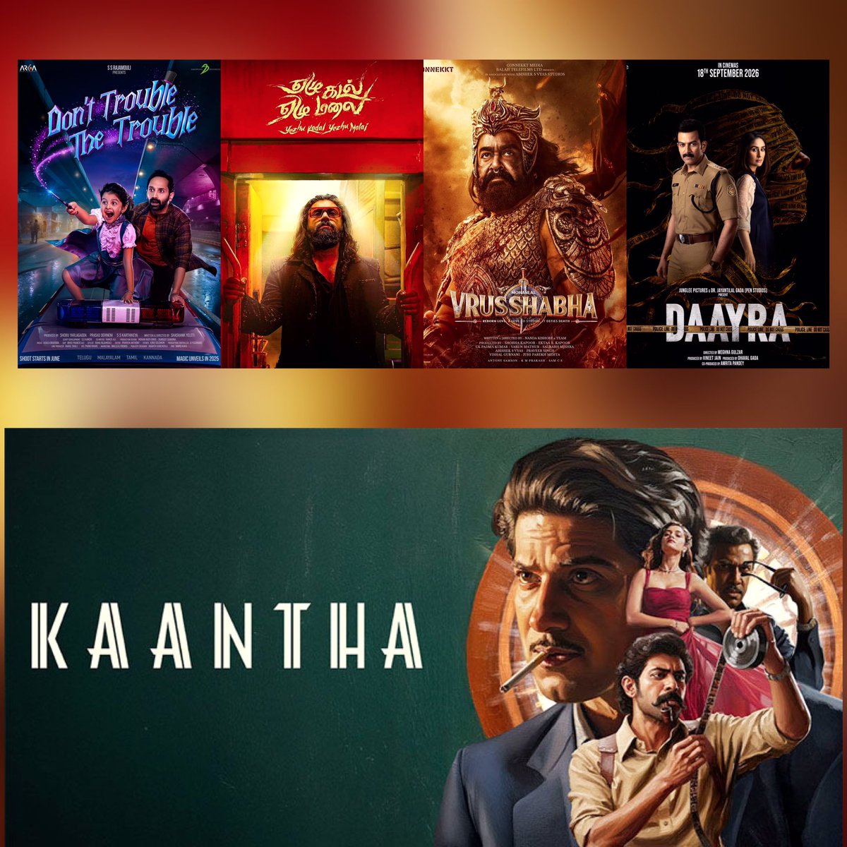 PothanSacaria's tweet photo. 4 of the last released mollywood top actors OL movies combined final gross will be under 15CR 😬

DTT - 3CR
YKYM - 2CR
Daayra - 7CR
Vrushabha - 1.5CR

I cant believe that A10 fans were clowning dulquer when his OL movie kaantha opened with 9CR, but not 10😬 https://t.co/7Nuqezjwpa