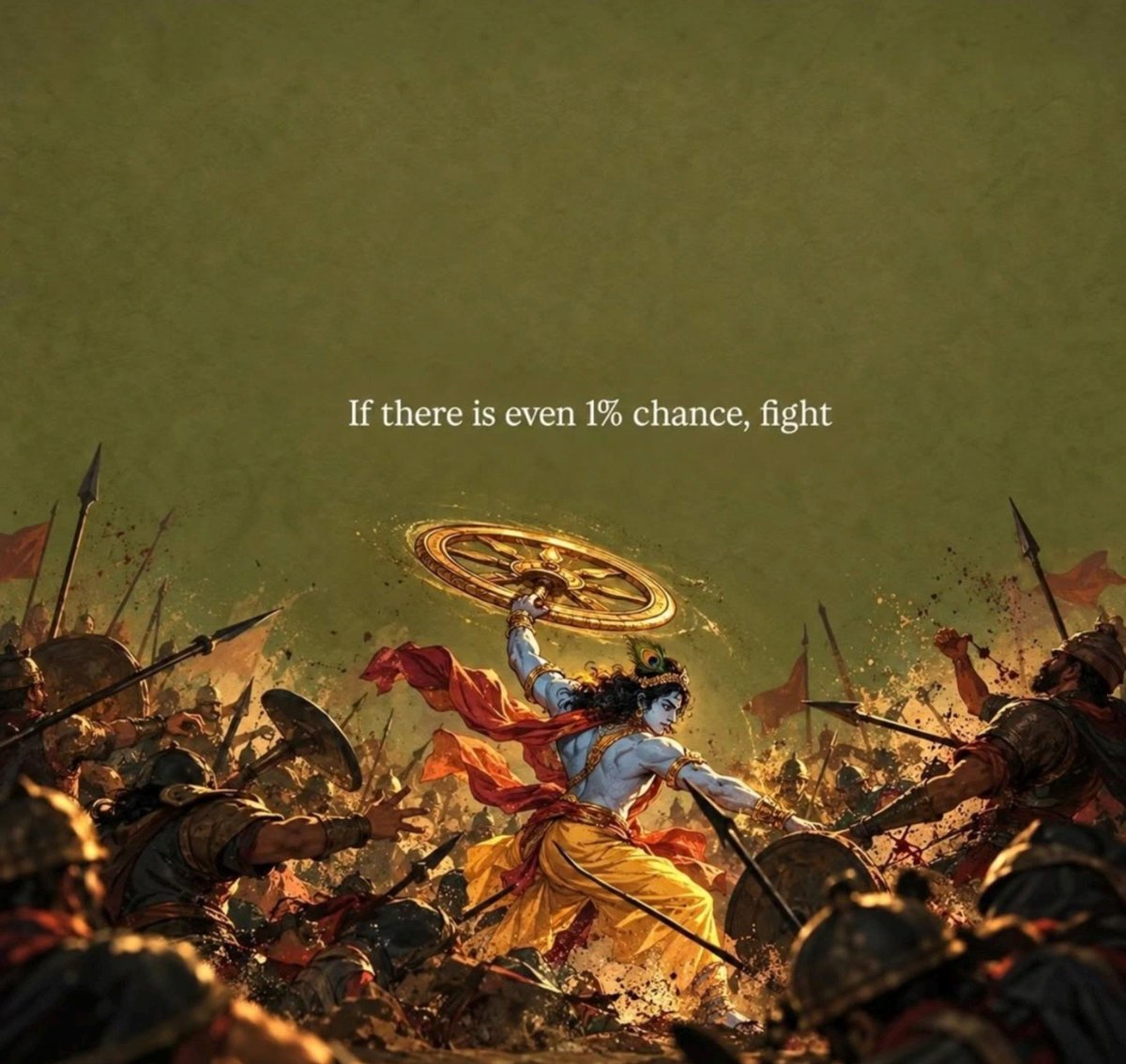 SanatanaDarshn's tweet photo. If there is even 1% chance, fight https://t.co/P87K3zgPhg