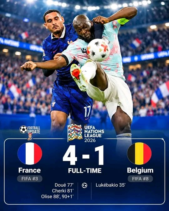 FinalWhistleWA's tweet photo. 🚨⚽Maxence Lacroix just put in another serious performance for France! 🇫🇷🔵

The Chelsea defender played the full 90 minutes as France came from behind to beat Belgium 4-1 in the Nations League.

📊 Lacroix vs Belgium:
◉ 90 minutes
◉ 79/82 passes — 96%
◉ 93 touches https://t.co/H4Z7IH3xUp