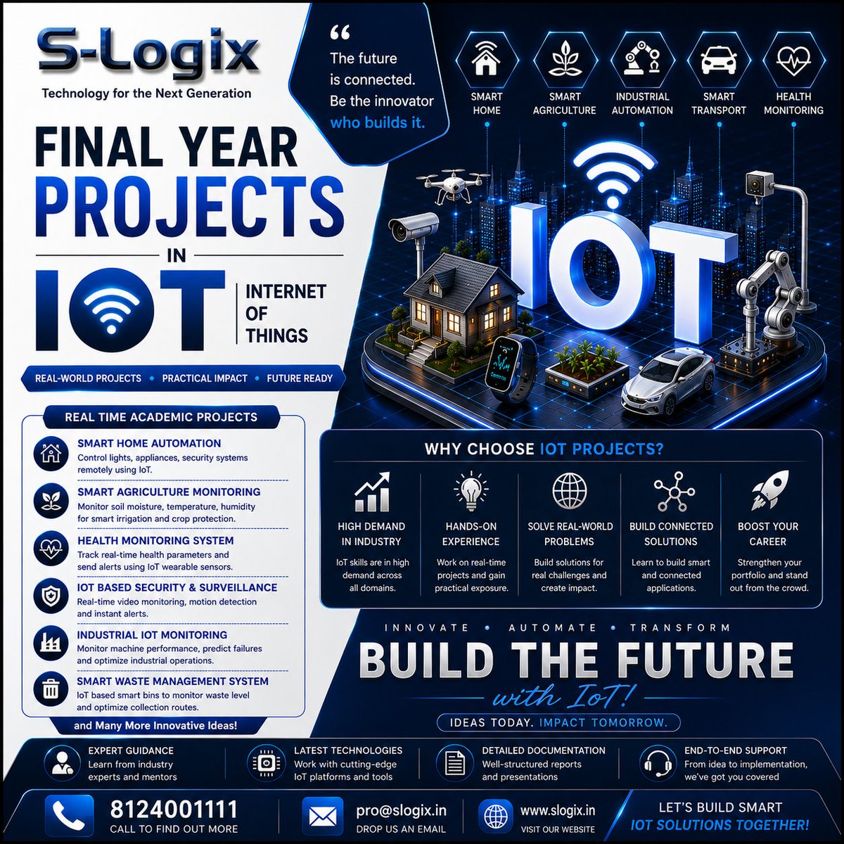 SlogixAdmin's tweet photo. 🌐Build smart solutions with final-year IoT projects!
🏠 Smart Home
🌱 Smart Agriculture
❤️ Health Monitoring
🔐 Smart Security
🏭 Industrial IoT & more!
💡Innovate. Automate. Transform.
📞8124001111
📩pro@slogix.in
🌐https://t.co/wMqMom4UAE
#IoT #FinalYearProjects #SLogix https://t.co/StDTV263NS