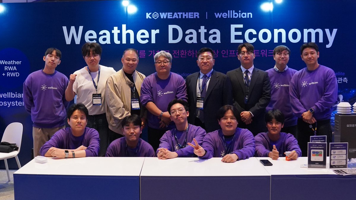 wellbianlabs's tweet photo. The team behind Wellbian. ๐
Verified weather data from 167 cities, anchored onchain every hour. This is the team turning that data into an asset. @XRPSEOUL 2026.
Mine the sky. ๐ฆ๏ธโ๏ธ
#Wellbian #XRPL https://t.co/IYsdWyEQRz