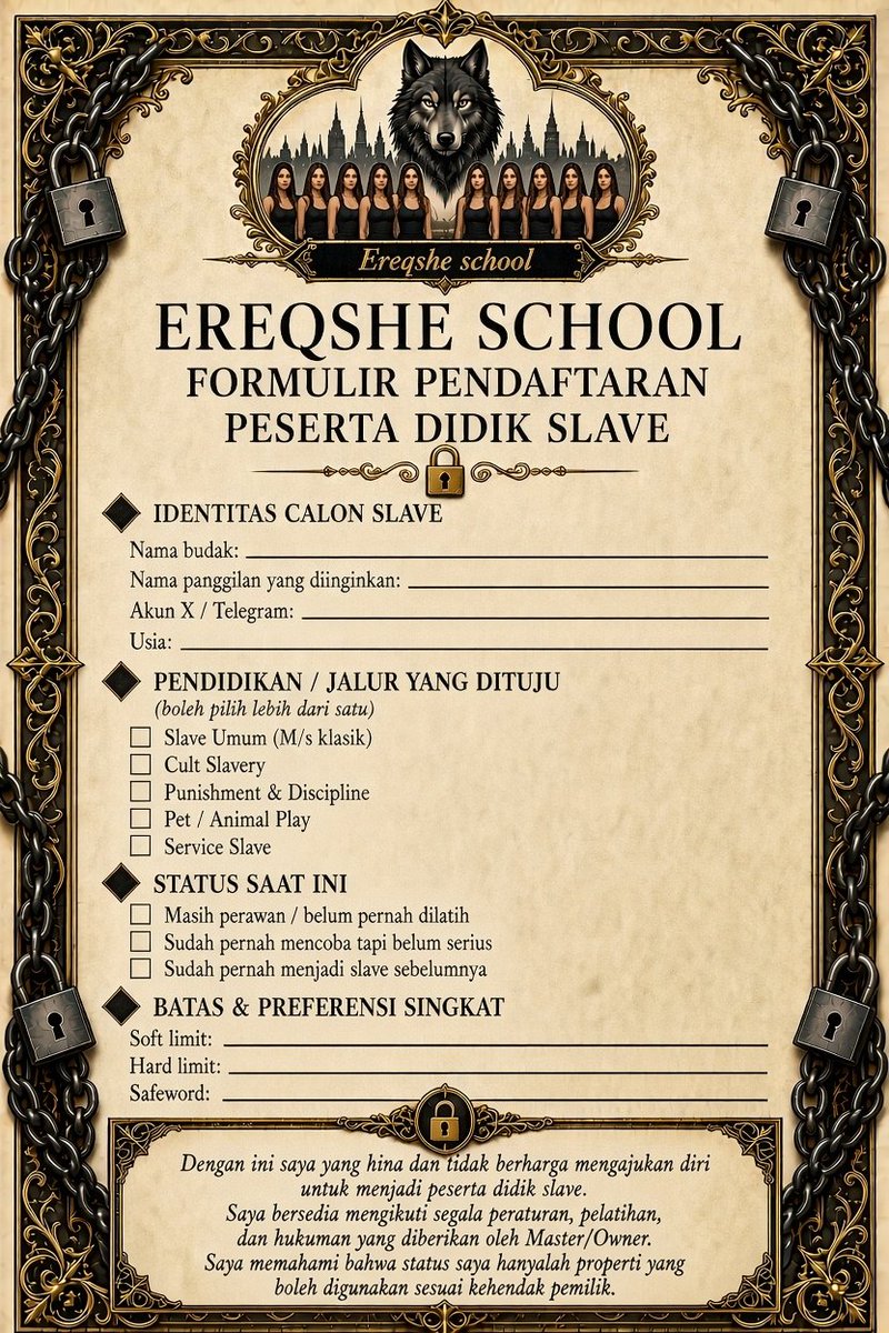 EreQshe's tweet photo. Ready 1 slot lagi..

Form boleh di isi, di ketik ulang, atau di edit gambar. https://t.co/NlvDOXI0dK