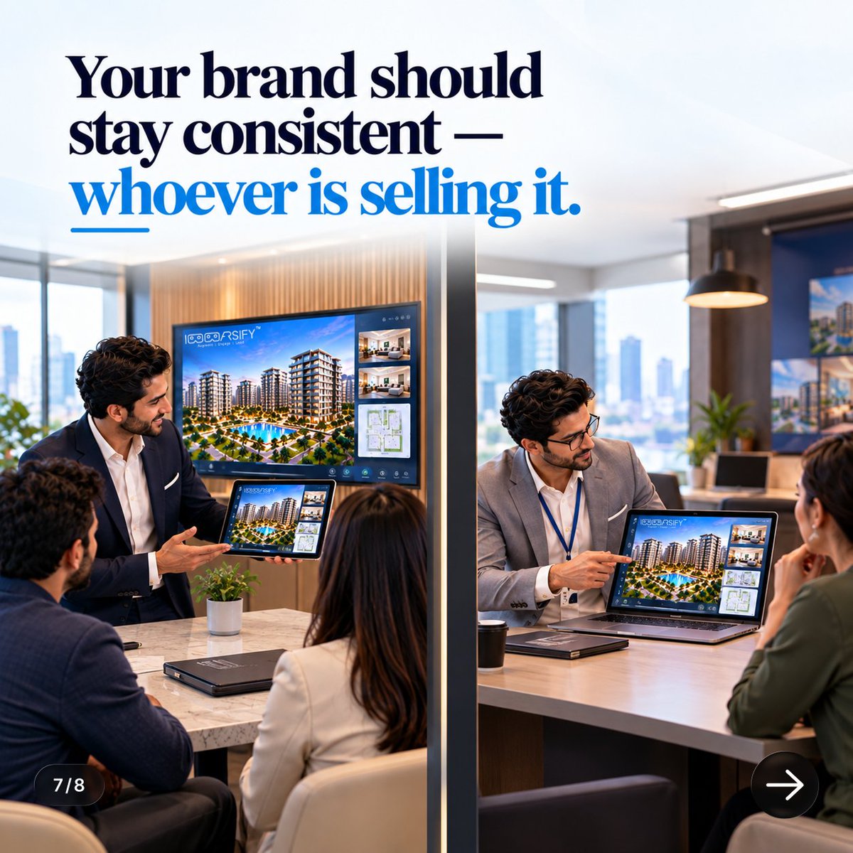 ipangram's tweet photo. ⚠️ One project. How many versions of the story?

Different salespeople. Different channel partners. Different messages.

Immarsify™ AR brings one consistent project experience to every sales conversation.

#RealEstate #PropertyDevelopment https://t.co/wsm1ABahPu