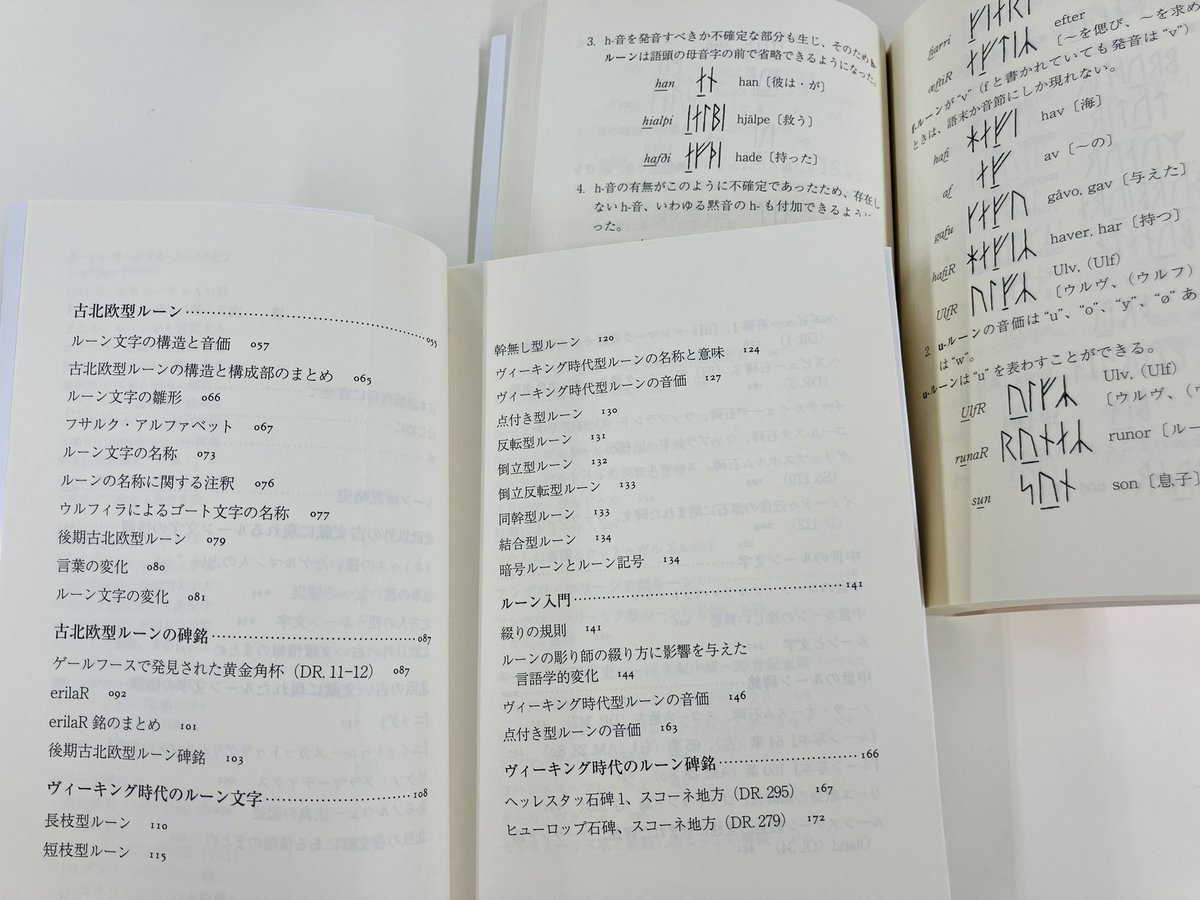 chikumashobo's tweet photo. 【筑摩書房 近刊情報10/13発売】ラーシュ・マーグナル・エーノクセン著 荒川明久訳『ルーン文字の世界　─歴史・意味・解釈』(ちくま学芸文庫)
読み方から歴史まで、全貌を明らかにする貴重なテキスト。
古来ゲルマン世界で用いられてきた線刻文字ルーン。そこには何が刻まれているか。解説:小澤実 https://t.co/z0G6ZHyx8a