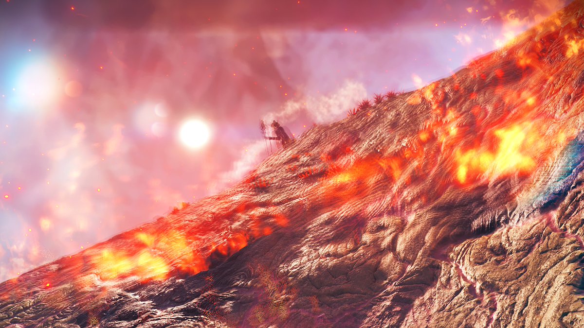 nomadxplores's tweet photo. This planet was most definitely the hottest I have ever been on. Burn baby burn 🔥 

#nomanssky #ournmsuniverse https://t.co/b4pBzHfnFT