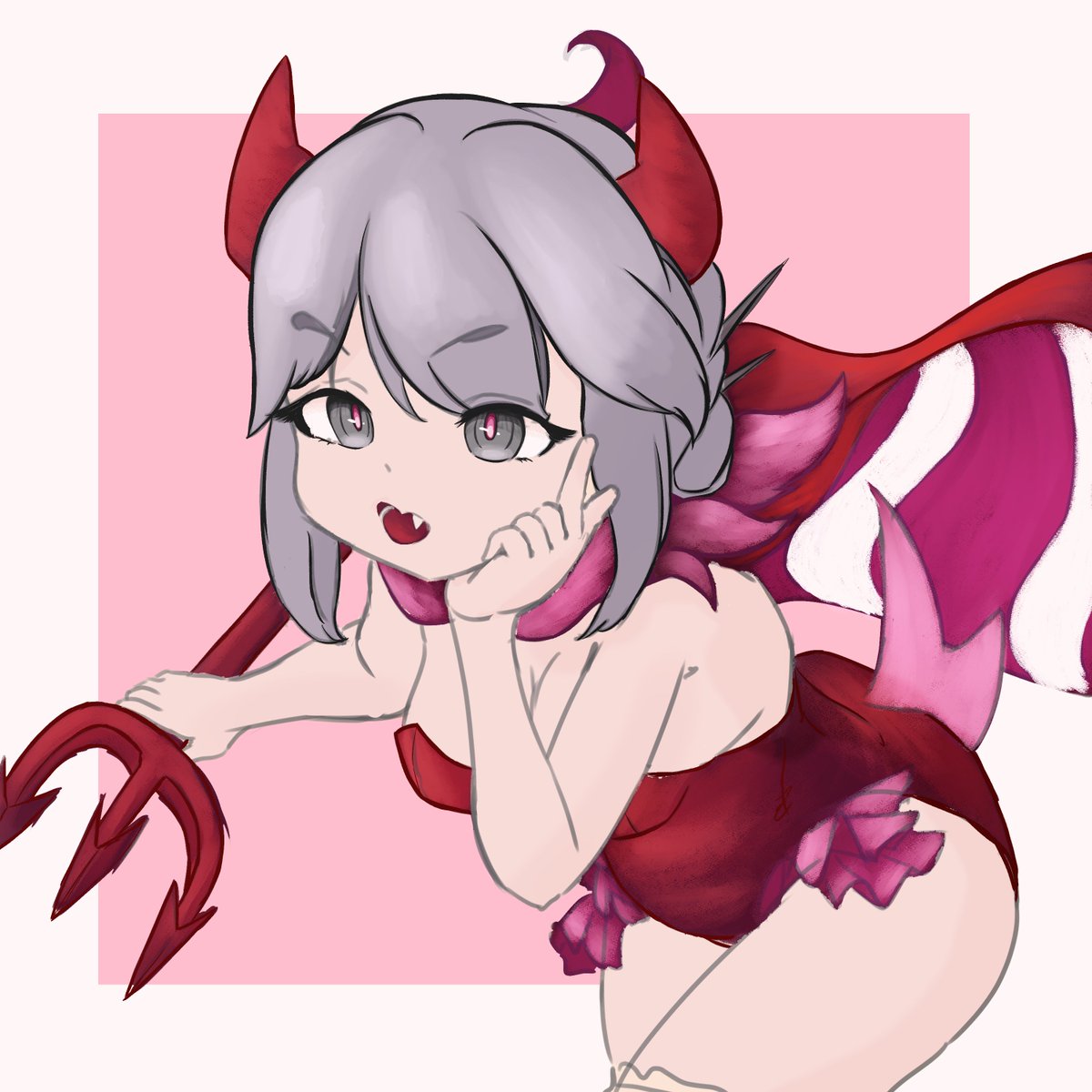 Lebinpasta's tweet photo. Challenge 1: cute devil Veluza #萌えもん #ミガルーサ #moemon #moetober https://t.co/HZPzIqDI5R