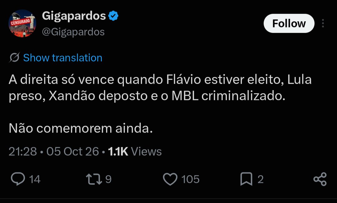 lfjdfhwp4u's tweet photo. @KauanSx7 @RenatoIMPERA Em contra partida, pensa no cenário em que o Flavio ganha, nos seremos um grupo minoritário de direita, o bolsonaro vai ser SOLTO, eles vão ter o Senado, o STF e o congresso. E vão cair pra cima da gente de uma forma muito PIOR que em 2020~2021. https://t.co/f9Fbsh053K