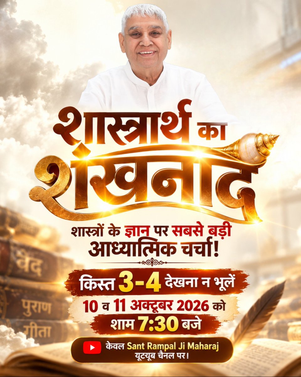 SatlokAshram's tweet photo. 10 व 11 अक्टूबर 2026 https://t.co/xbPhkIadXA