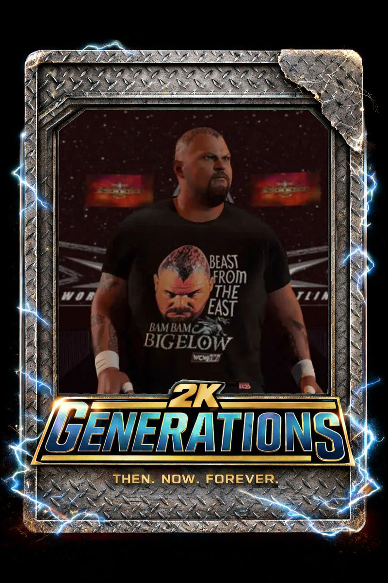 KRadiation's tweet photo. Late WCW era Bam Bam Bigelow online. #WWE2K26 
(Also has previously made and uploaded 2 flame attires as alt attire options)
Comes with custom render and moveset by @The_SkyFactor 

TAGS 2KG  KRAD https://t.co/UFenJFr0iA