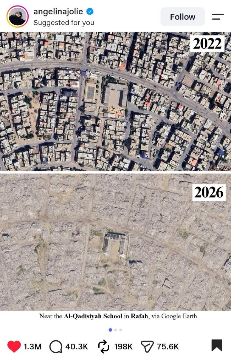 IranNewsAgency0's tweet photo. ⚡🇺🇸🇮🇱🇵🇸
پست آنجلینا جولی چپ‌گرا درباره غزه تروریستی بیش از یک میلیون لایک گرفت
پست جولی در محکومیت مضحک آنچه «نسل‌کشی در غزه» خوانده شده، بیش از یک میلیون لایک گرفته است. با خواندن کامنت‌های این پست، دیده می‌شود تنها کسانی که کامنت حمایتی از اسرائیل گذاشته‌اند، ایرانیان شجاع و آگاه و حامیان ما هستند؛ شاید بتوان گفت حتی یک کامنت حمایتی غیرفارسی‌زبان از اسرائیل دیده نمی‌شود.

خود حدیث مفصل از این مجمل.
مردم ایران تنها دوست واقعی اسرائیل و ما در راه آزادی کنارشان محکم ایستاده‌ایم.