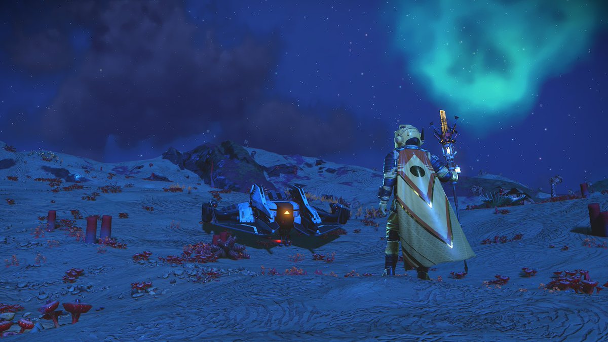 nomadxplores's tweet photo. Is it a bird ? Is it a plane ? No, it is an A Class Sentinel Ship. 

#Nomanssky https://t.co/0I7bdZiPrT